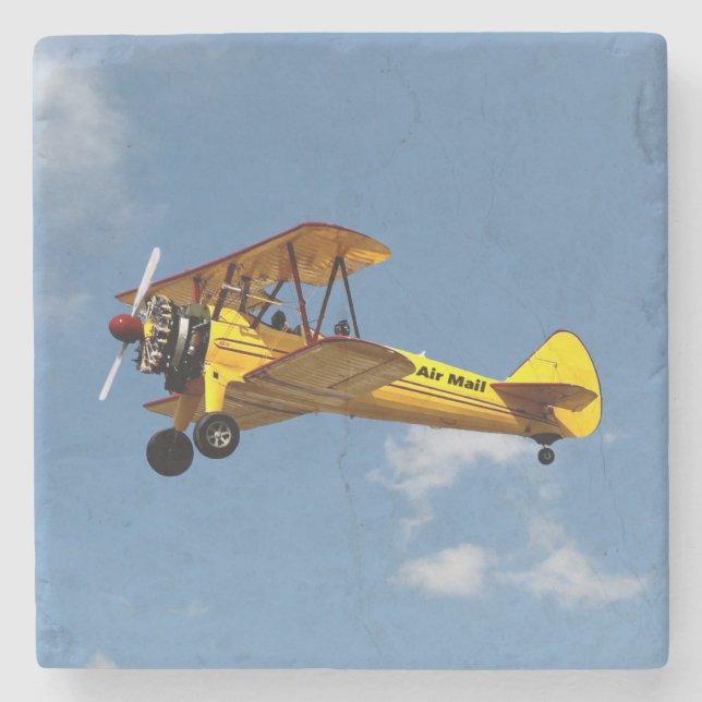 Luftpostbiplane Steinuntersetzer (Vorderseite)