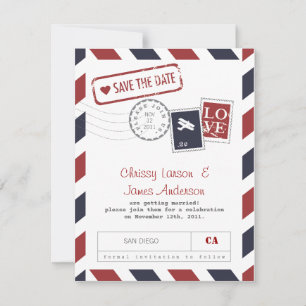 Luftpostkarte zur Vorabanzeige Save The Date