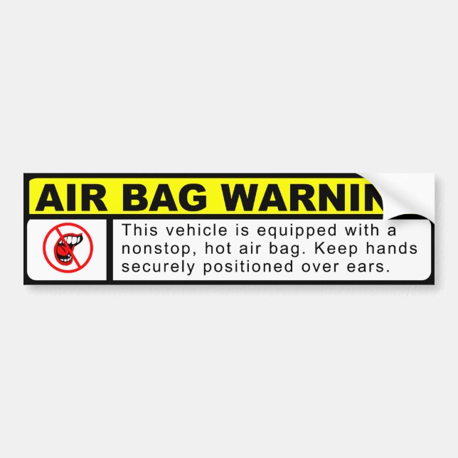 LUFTSACK-WARNING AUTOAUFKLEBER (Vorne)