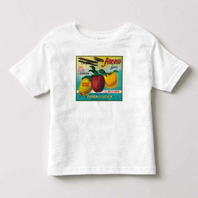 Luftschiff-Apple-Kiste LabelWatsonville, CA Kleinkind T-shirt (Vorderseite)