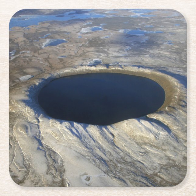 Luftschiff Pingualuit Krater, Quebec, Kanada. Rechteckiger Pappuntersetzer (Vorderseite)