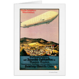 Luftschiff Zeppelin-Luftschiff über Stadtplakat