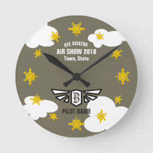 Luftshow Souvenir Runde Wanduhr
