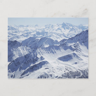 Luftsicht auf schneebedeckte Berge Postkarte