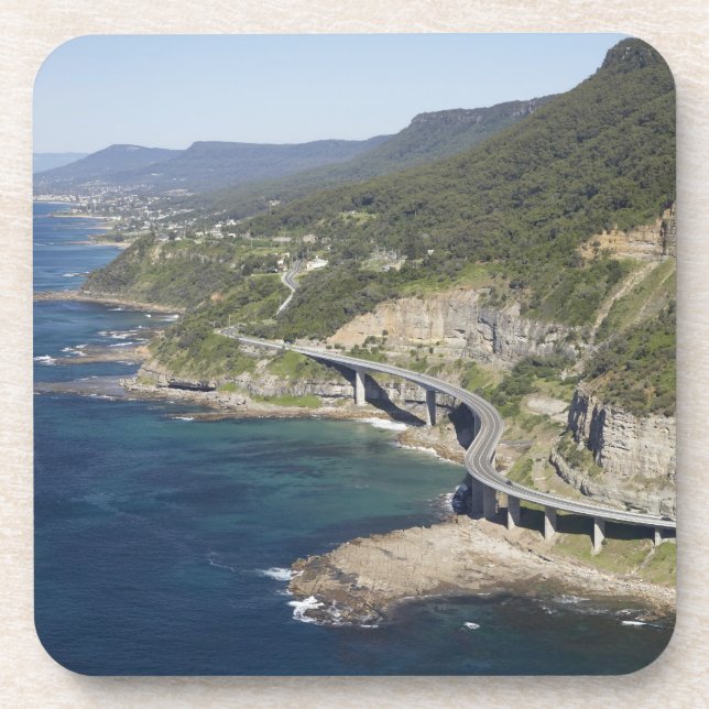 Luftsicht auf Sea Cliff Bridge near Wollongong, 2 Untersetzer (Vorderseite)