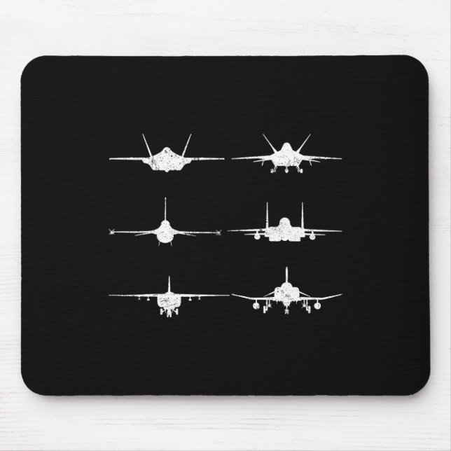 Luftstreitkräfte Kampfjets F-4 F-111 F-15 F-16 F-2 Mousepad (Vorne)
