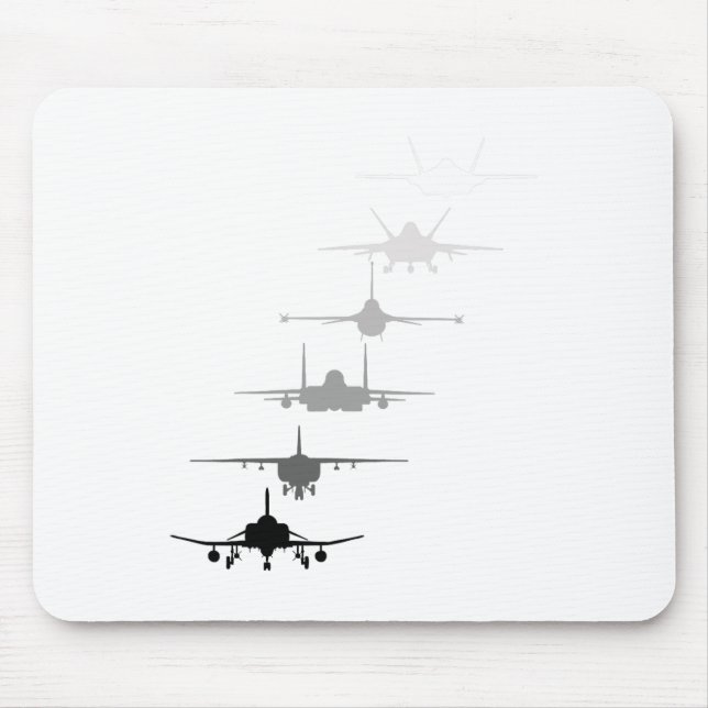 Luftstreitkräfte Kampfjets F-4 F-111 F-15 F-16 F-2 Mousepad (Vorne)