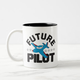 Luftverkehr für Kinder, die in der Zukunft Pilotpr Zweifarbige Tasse