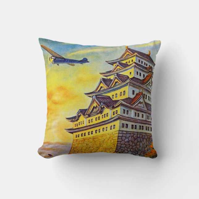 Luftverkehr mit Japan und Pagoda Kissen (Vorderseite)