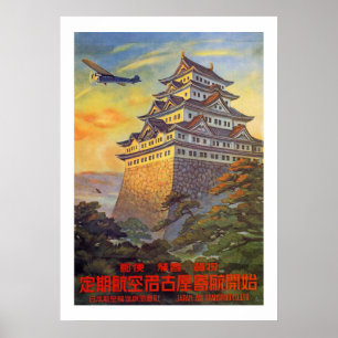 Luftverkehr mit Temple Poster