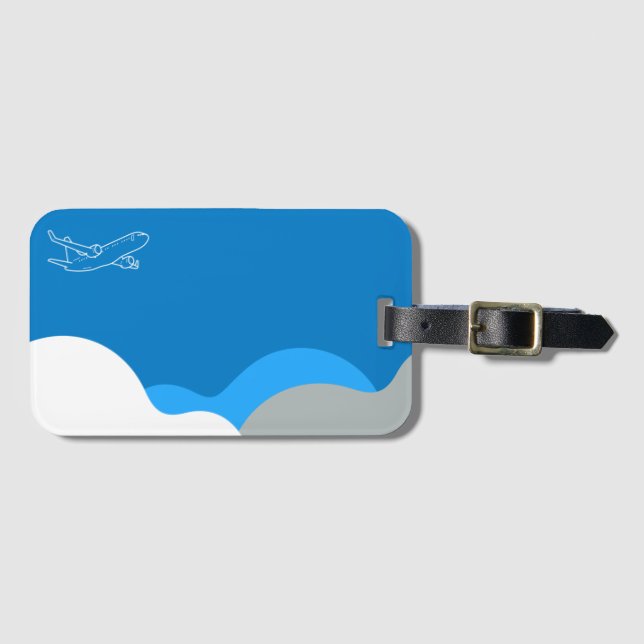 Luftverkehr oder Luftfahrt individuell anpassbar Gepäckanhänger (Vorderseite (Horizontal))