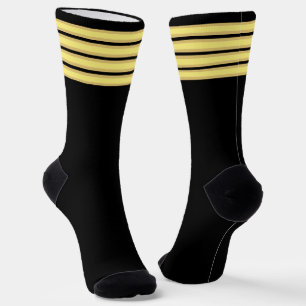 Luftverkehrskapitäns-Schulterstücke Goldstreifen Socken