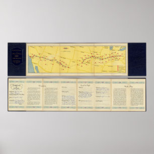 Luftverkehrslinie von Los Angeles nach Columbus Poster