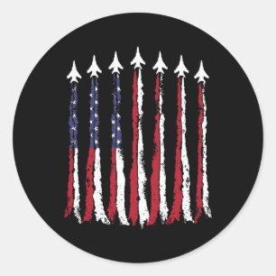 Luftwaffe American USA Flag 4. Juli Patriotic Runder Aufkleber