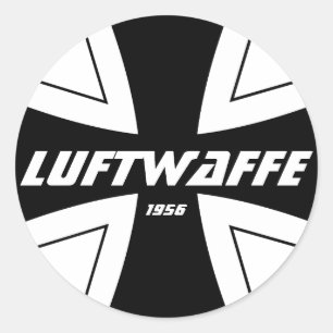 Luftwaffe klassischer runder Aufkleber, glatt Runder Aufkleber