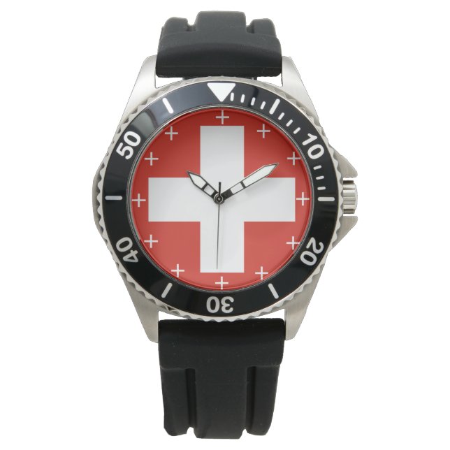 Luftwaffe Schweiz Roundel Custom Watch Armbanduhr (Vorderseite)