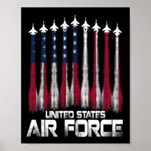 Luftwaffe US Veteranen Amerikanische Flagge 4. Jul Poster