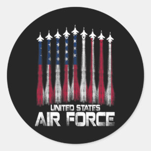 Luftwaffe US Veteranen Amerikanische Flagge 4. Jul Runder Aufkleber