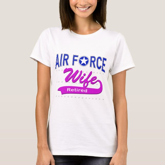 Luftwaffen-Ehefrau zurückgezogen T-Shirt (Vorderseite)