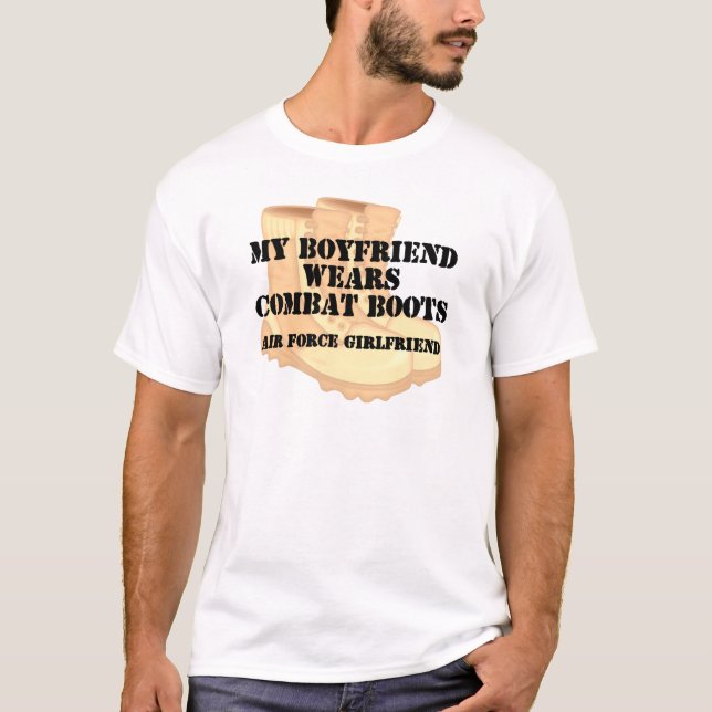 Luftwaffen-Freundin-Wüsten-Kampf-Stiefel T-Shirt (Vorderseite)