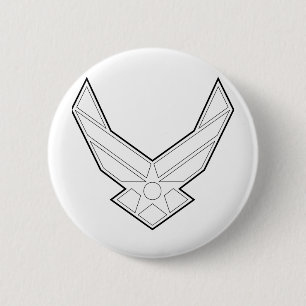 Luftwaffen-Insignien - Weiß-umrissen Button