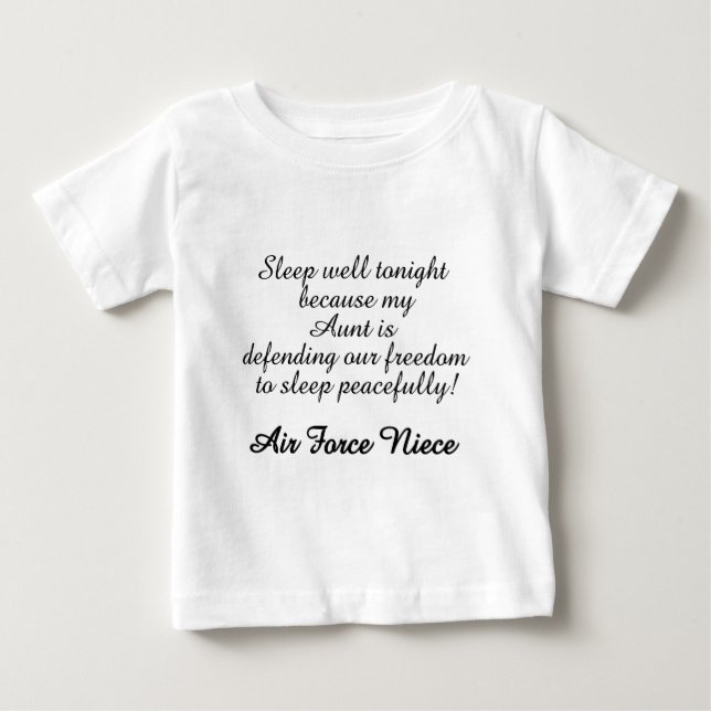 Luftwaffen-Nichten-Schlaf-Brunnen-Tante Baby T-shirt (Vorderseite)