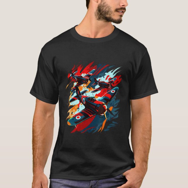 Luftwaffenklatsche Spitfire T-Shirt (Vorderseite)