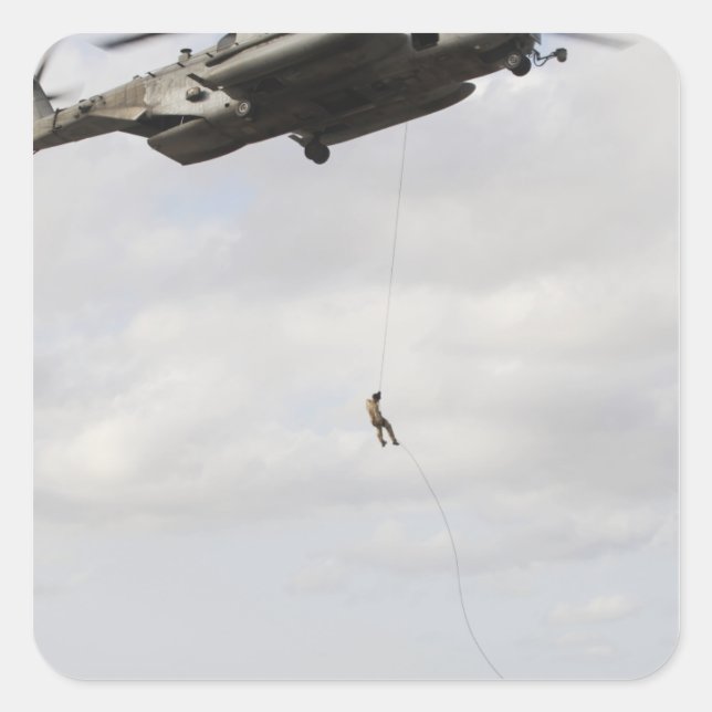 Luftwaffenparareskuemen führen Kampfeinsatz 2 Quadratischer Aufkleber (Vorderseite)
