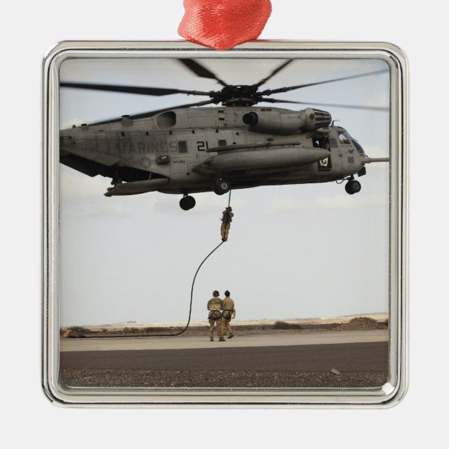 Luftwaffenparareskuemen führen Kampfeinsatz 3 Silbernes Ornament (Vorne)