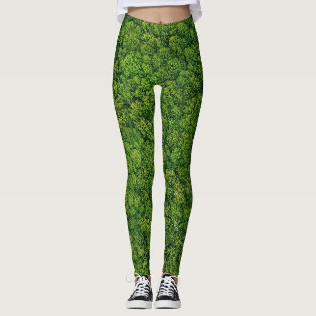 Luftwaldansicht, oberste Ansicht, kopierender Raum Leggings (Vorderseite)