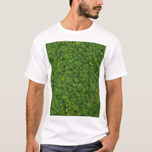 Luftwaldansicht, oberste Ansicht, kopierender Raum T-Shirt