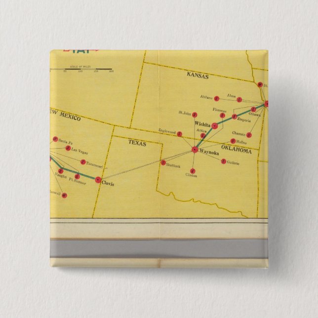 Luftweg von Los Angeles nach Columbus Button (Vorderseite)