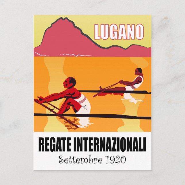 Luganersee, internationale Regatta, Sport Postkarte (Vorderseite)
