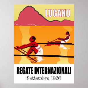 Luganersee, internationales Regatta, Sport Poster