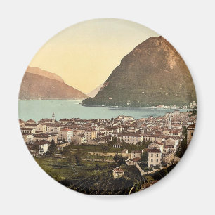Lugano, allgemeine Sicht, Tessin, Schweiz Vintag Magnet
