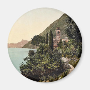 Lugano, Oria, Tessin, Schweiz Vintage Photochr Magnet