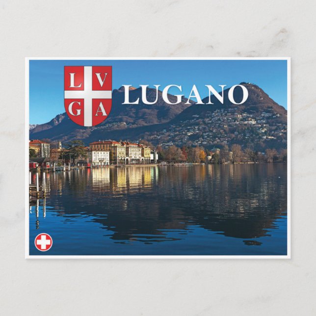 Lugano - Schweiz Feiertagspostkarte (Vorderseite)