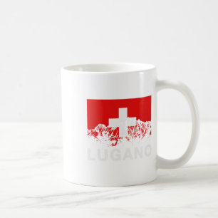 Lugano Schweiz Schweizer Flagge Kaffeetasse