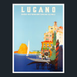 Lugano Switzerland vintage travel Poster<br><div class="desc">Lugano Switzerland vintage travel poster</div>