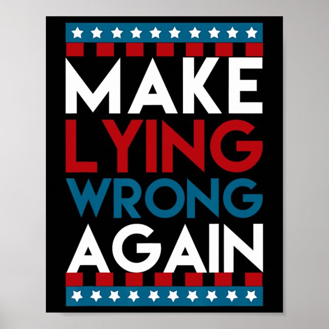 Lügen wieder falsch Anti Donald Trump Offensive Po Poster (Vorne)