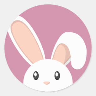 Lugender Osterhase Runder Aufkleber