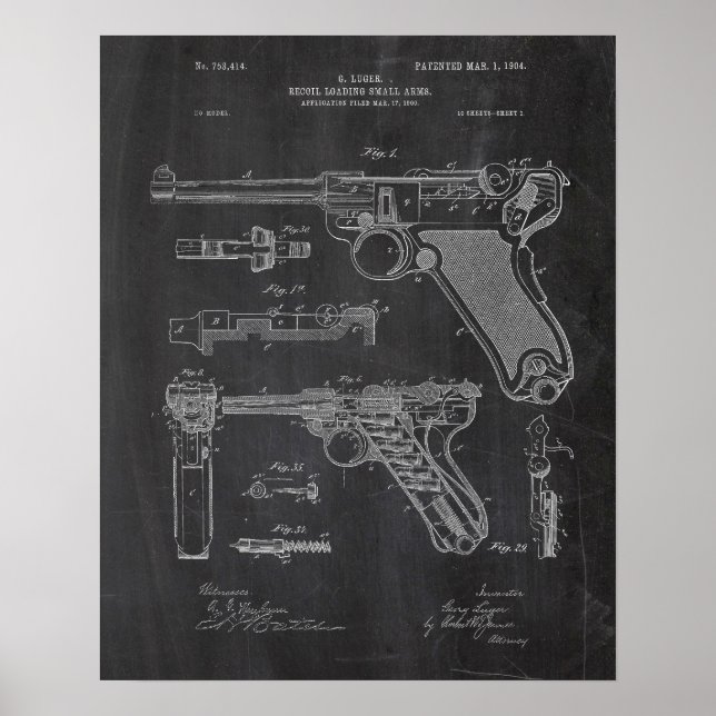 Luger Pistol Parabellum Patent Poster (Vorne)