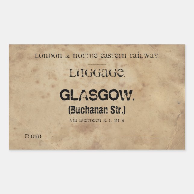 Luggage Glasgow Rechteckiger Aufkleber (Vorderseite)