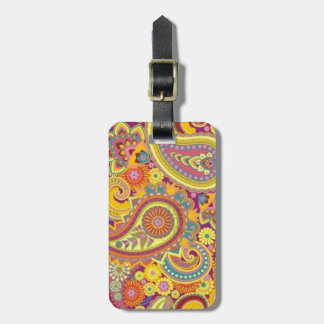 luggage label with paisley design gepäckanhänger
