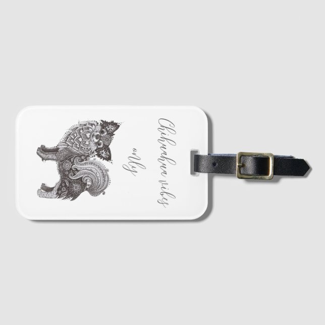 Luggage Tag with chihuahua Gepäckanhänger (Vorderseite (Horizontal))