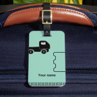 Luggage Tag with name tag and mobile illustration Gepäckanhänger