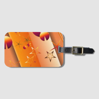 Luggage Tag with Orange Abstract Design Gepäckanhänger