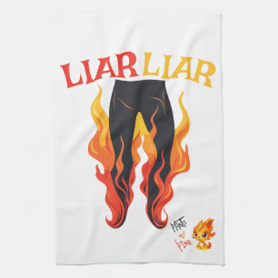 Lügner, Lügner, Hose in Flammen Geschirrtuch