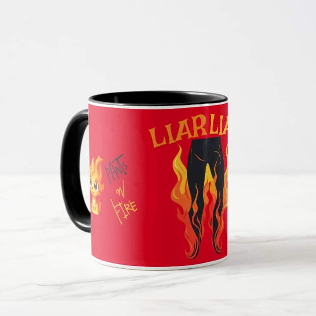 Lügner, Lügner, Pant's on Fire Tasse (Vorderseite Links)