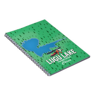 Lugu-See, Yunnan-Plateau, China Karte Notizblock